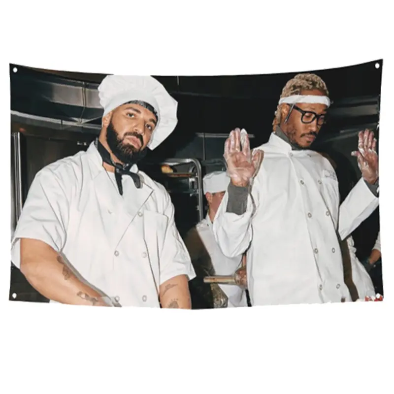 Drake & Future "Life Is Good" Graphic Music Tapestry Banner - 3x5 ft Hip-Hop Fan Gift, High Detail Digital Print Wall Decor, Colorful Indoor Bedroom Holiday Backdrop, Vibrant Print, 3X5 Feet
