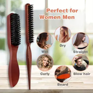 Reinforced Bristle Styling Brush for Women\Men and Barbers – Medium Bristles for Thick and Curly Hair – Use for Detangling, Smoothing, Wave Styles, Restore Shine and Textur