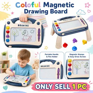 Magnetic Drawing Board with 4 Stamps, Erasable Magnetic Doodle Slate, Reusable Doodle board, durable ABS materials, non-toxic, odorless, Easy Doodling & Erasing, drawing tablet Toddler, Kids easel, Perfect Birthday Gift For Boys & Girls Gift!