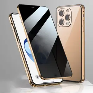 Peep-proof Magnetic Glass Double-sided Buckle Phone Case