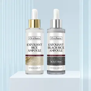 2Pcs,Glow Rice Ampoule Duo - Serums for Brightening, Exfoliating, and Moisturizing - Suitable for All Skin Types Exfoliating Gel Pore