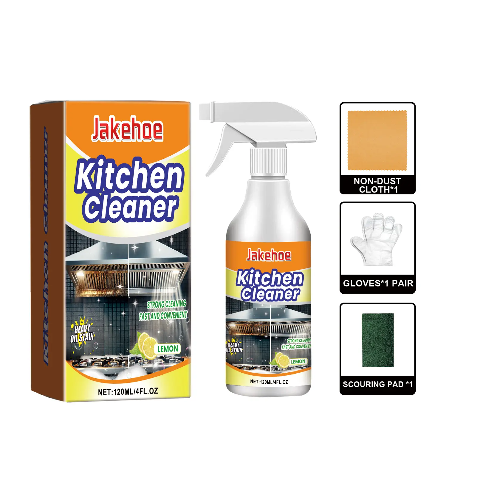 Household Grease Remover - Kitchen Cleaner with Stove Cleaning Solutions for Stain Removal on Range Hoods, Sinks