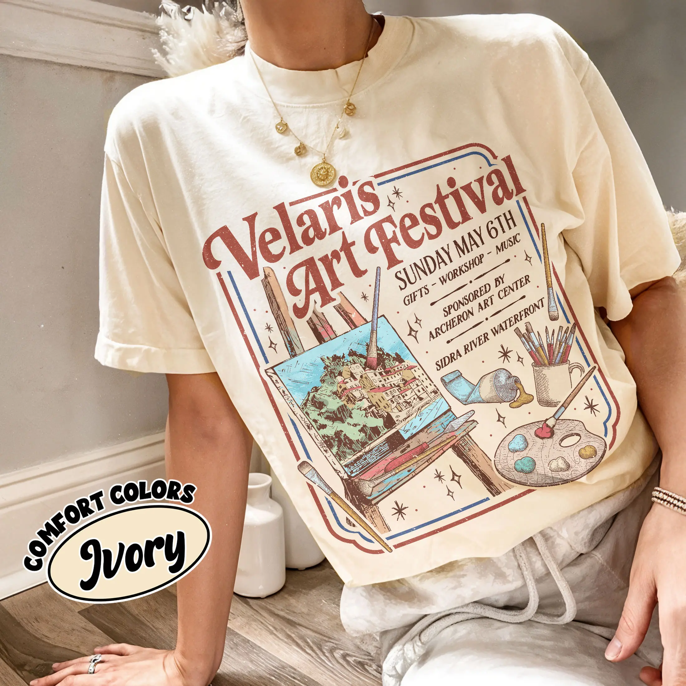 ACOTAR Velaris Art Festival Comfort Colors Shirt, The Night Court Inspired T Shirt, SJM City Of Stars Tee, Feyre Rhysand Book Lover