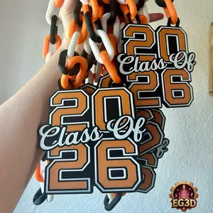3D Printed 2026 Senior Graduation Chain 3 Color Customizable Lightweight Durable Accessory for Grad Photos and Keepsakes