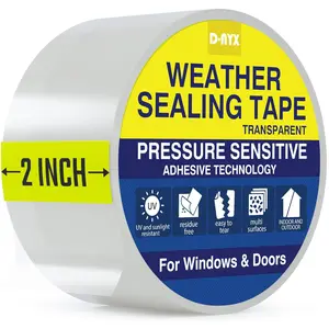 Window Sealing Tape 1 Pack Transparent Sealing Heavy-Duty Residue-Free RV Insulation for Doors and Windows, Clear Weather Stripping Draft Isolation Tape (1 Pack 2 inch)