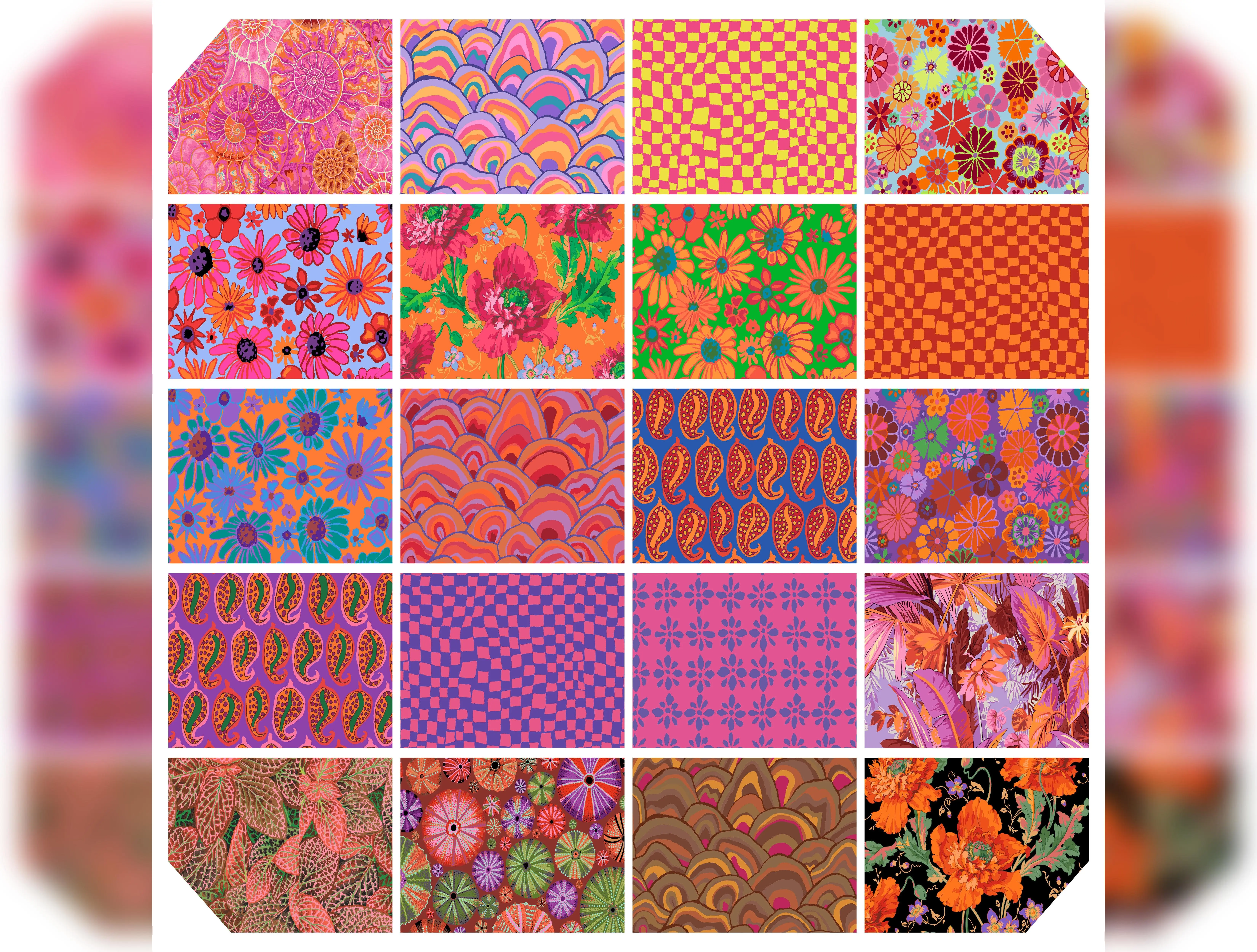 August 2024 | Kaffe Fassett Collective 5" Charm Pack - Hot Colorway | 42 pcs