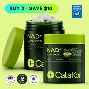 2x Cata-Kor NAD+ Advanced 500 mg - NAD+ Supplement for Energy & Healthy Aging - 120 Count (60 Day Supply) - Previously known as Reus Research NR 900