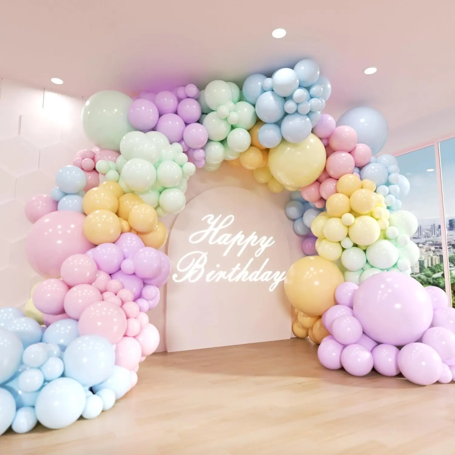 Pastel Rainbow Balloon Arch Kit, 162 count Macaron Assorted Colorful Party Balloon Garland Kit for  Shower, Wedding, Engagements, Birthday, , Anniversary, Easter Decorations