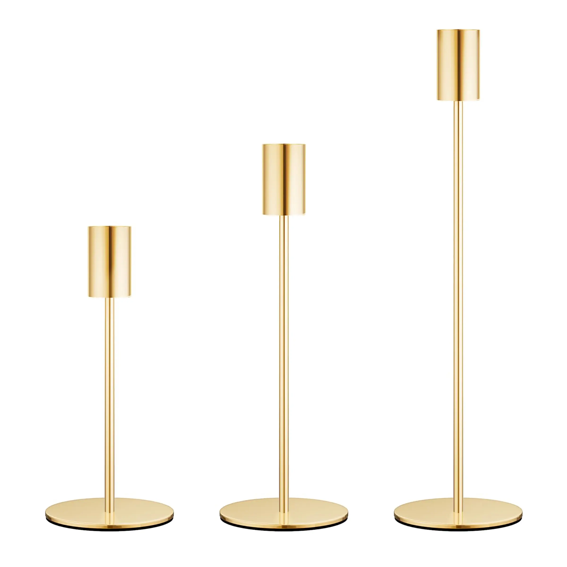 1Set French Gold Candlestick Holders Set of 3, Home Decor Taper Candle Holder for Wedding, Dinning, Party,Fits 3/4 Inch Thick Candle, Candle Stand, Home Decoration