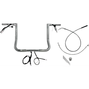 FAT BAGGERS INC. 1-1/4" EZ Install Wired Flat Top Handlebar - 14" - Chrome