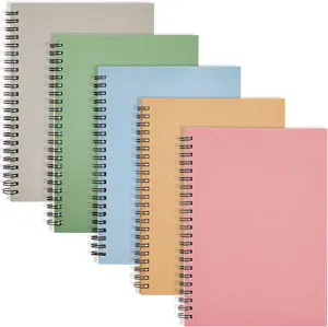5 Pack Spiral Journals, Small Notebooks Bulk with 120 Lined Pages for Work, Students, School, Writing