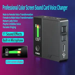 Real-Time Voice Changer with Screen Display, Plug-And-Play Podcast Set, Live Digital Sound Card Set, Simplified Operation, Gaming Voip, Conference Call Fun