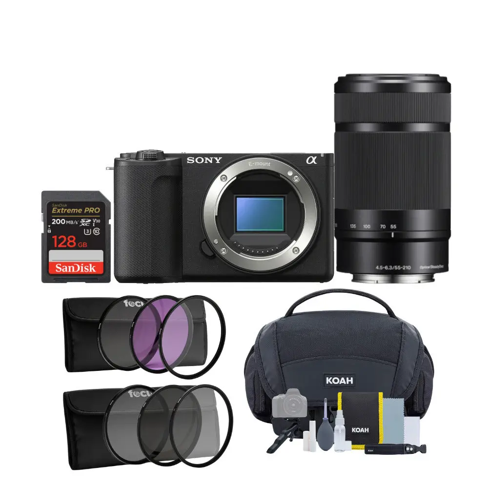 Sony Alpha ZV-E10 II Handy APS-C Mirrorless Camera for Content Creators with Lens Kit (Black) Bundle
