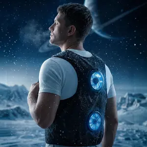 Outdoor Cooling Vest With Special Power Bank Semiconductor Cooling Disc High Speed Fan 4 Adjustable Speeds Reflective Wear Resistant Safety Vest For Men Women Cycling Hiking Fishing Working