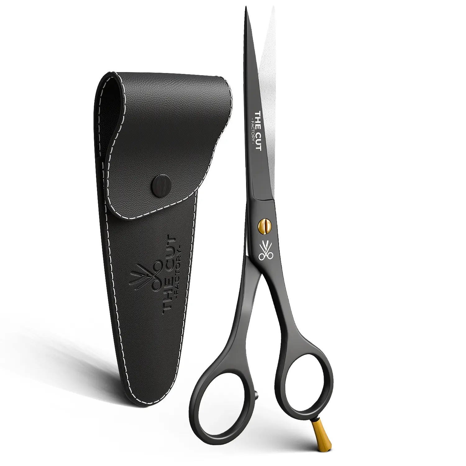 The Cut - Hair Scissors 6.5" Serrated Anti-Rust Stainless Steel with Ergonomic Grip Handle for Professional Use Haircare Smooth Storage Heatless Salon