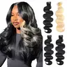 15A 1B/613 Highlight Human Hair Bundles 30inch Body Wave Bundles Human Hair 613 Quick Weave Bundles Blonde Human Hair Bundles Highlighted Hair Bundles
