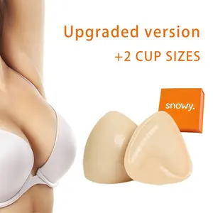 Women's Adhesive Bra Inserts, 2-Cup Instant Lift, Snowy Sticky Reusable Waterproof Push-Up Bra Pads