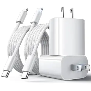 20W PD Fast Charging USB-C Wall Charger (Designed Specifically for iPhone 14/13/12), Includes One 6ft Fast Charging Cable — Compatible with iPhone 14/13/12/11/Pro/Pro Max/Mini/Xs Max/XR/X and iPad Series Devices