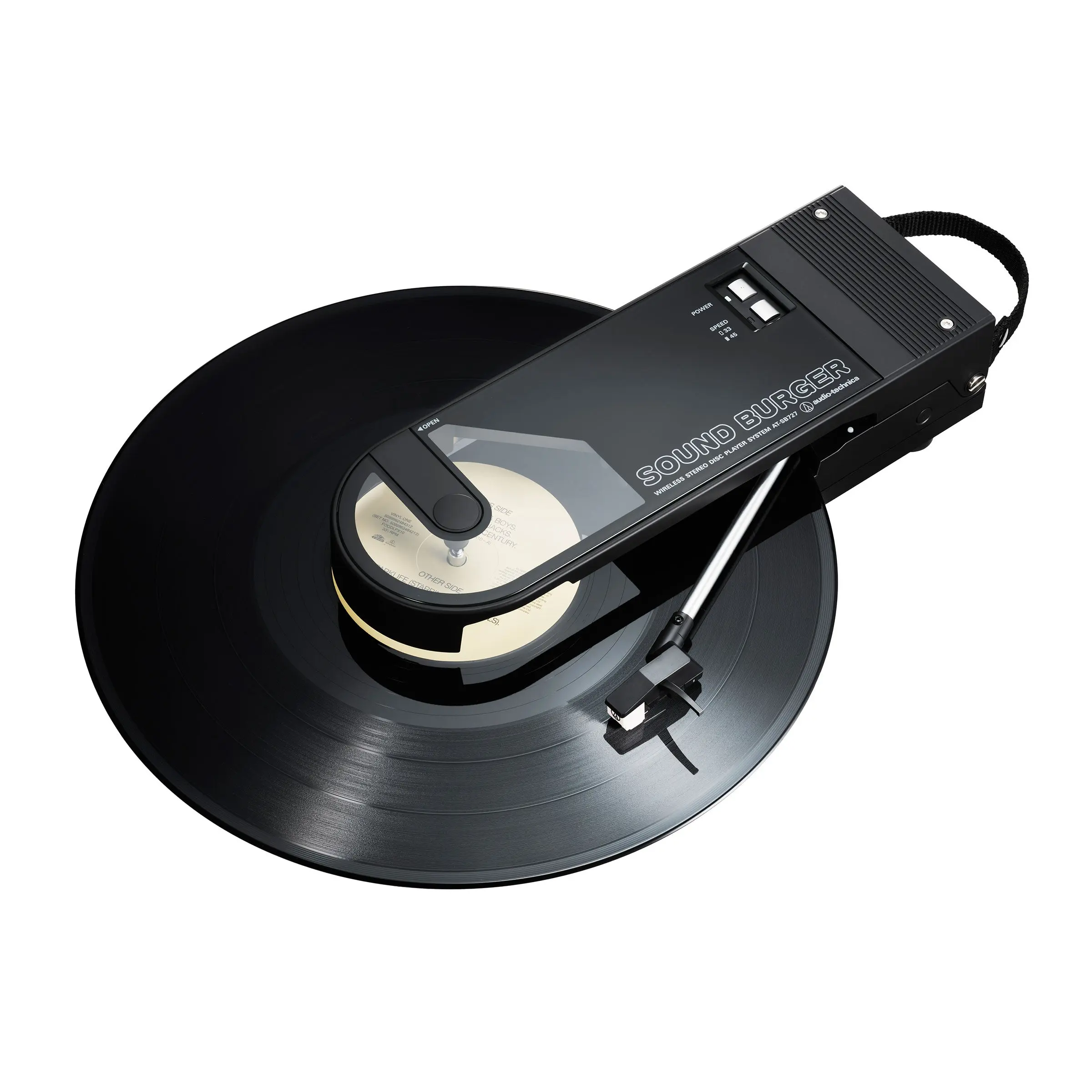 Audio-Technica AT-SB727 Sound Burger Portable Bluetooth Turntable - USB Charging, 12 Hour Battery Life, 3.5mm Line Output for Vinyl Records