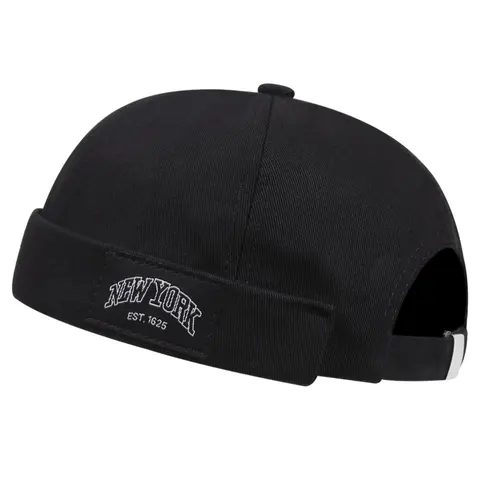 1 Piece Minimalist Solid Color Letter Patch Decor Docker Hat, Brimless Logo Cap, Adjustable Casual Docker Hat, Fashion Clothes Accessories For Men & Women