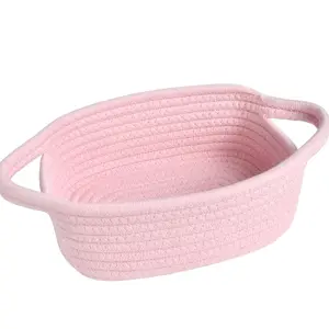 Small Storage Basket, Mini Basket, Cute   Rope Woven Basket, Shelf Basket, Boho Decorative    Basket for , Bedroom, , Empty  Basket - XS,