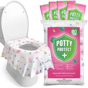20 Pack  Disposable Toilet Seat Cover (Floral) -  Toilet Covers For Full Coverage On Toilet or Potty - Ideal Travel Toilet Seat Covers For  and Adults