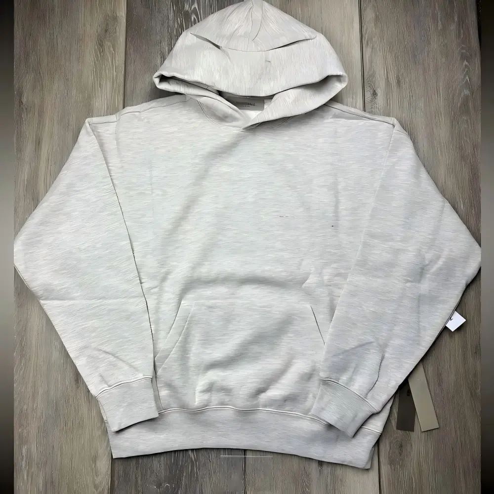Light Oatmeal Long Sleeve Hoodie SS22 - Soft, Cozy Kangaroo Pocket Ribbed Tops for Everyday Sports & Outdoor Wear, Classic, Hem, Plain, Stylish