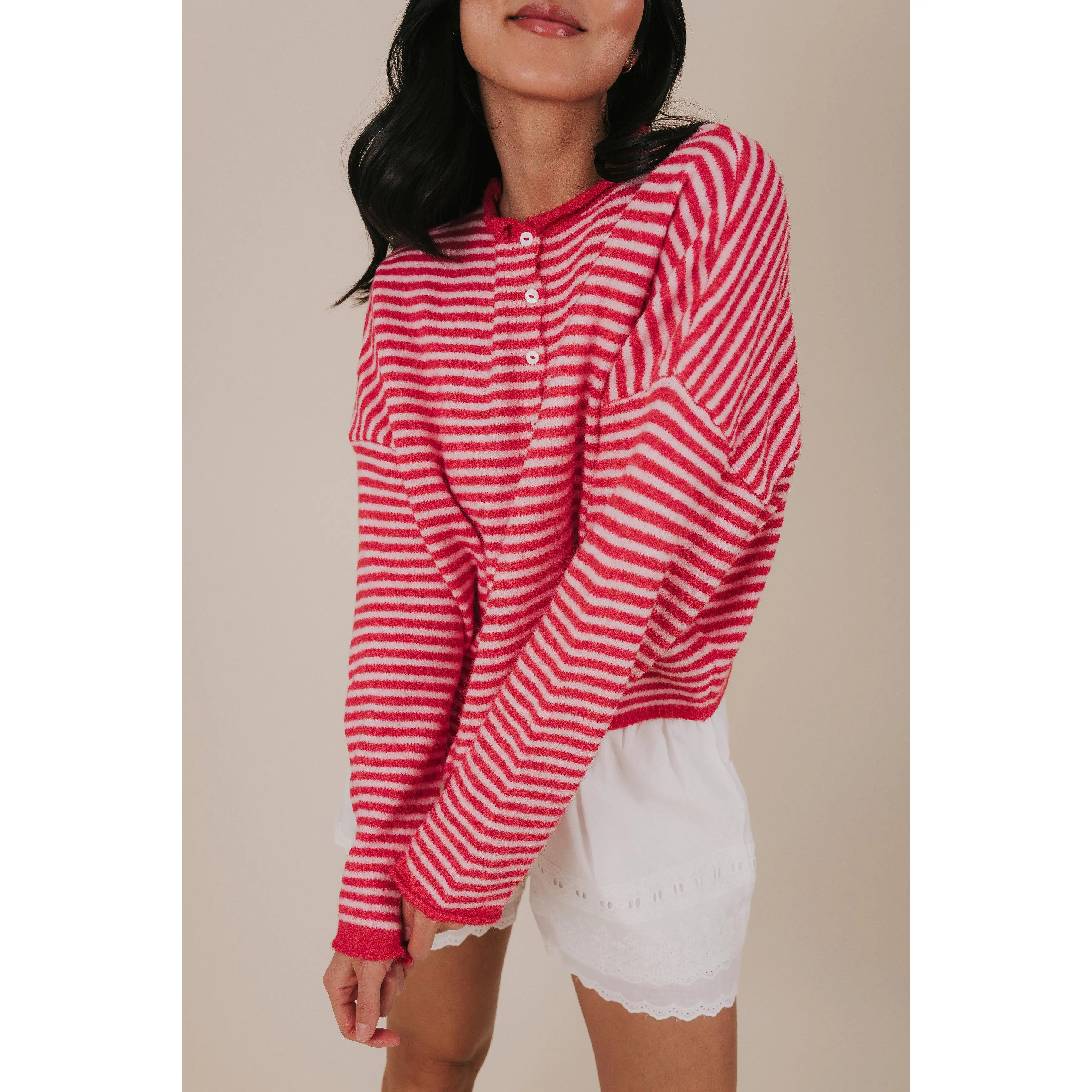 Women's Chic Long Sleeves Ribbed Stripes Better Apart Knitwear Cardigan - 3 Colors