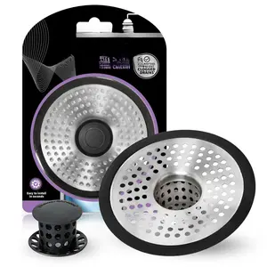 Ultra Revolutionary Shower Hair Catcher Drain Protector Bathtub Stainless Steel Wipe Cover