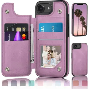 Designed for  16E Case Wallet with Card Holder, [ Clasp Cover] [RFID Blocking Leather Protection] Shockproof Women Men Cases 6.1" for  16E Light Purple