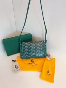 Pre-owned Goyard canvas Shoulder Bags Plumet Green Mini Envelope Crossbody Bag (Z)