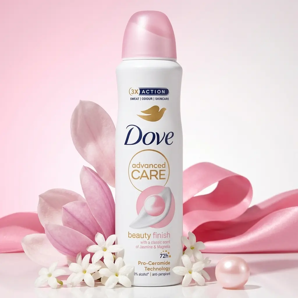 Dove Advanced Care Beauty Finish Women’s Deodorant Spray (5oz/150ml) – 72H Anti-Perspirant Body Care with Pro-Ceramide Technology, Scent Blend, Daily Smooth Restore Protection