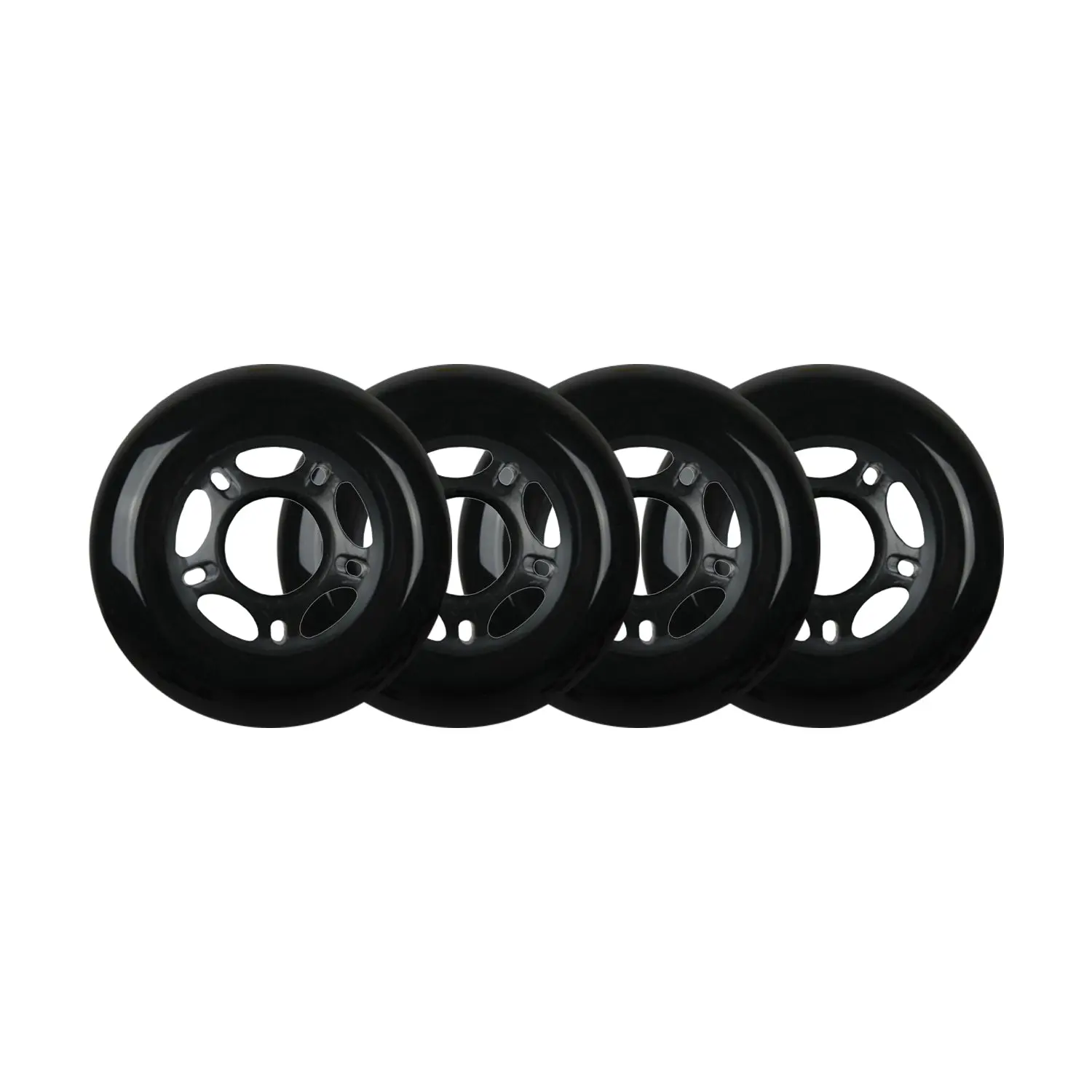 Player's Choice Outdoor Inline Skate Wheels - 80mm 89A Black (4-Pack)