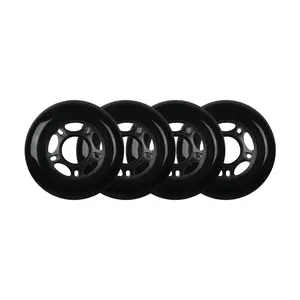 Player's Choice Outdoor Inline Skate Wheels - 80mm 89A Black (4-Pack)
