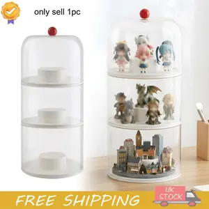 360-degree 3-layer transparent display cabinet with cover Transparent display cabinet collection, doll and figure, figurine display blind box Collectibles Shelf