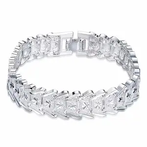 925 Sterling Silver Wide Wristband Bracelet For Women Man Wedding Engagement Vintage Pattern Wristband for Men & Women 2026 New Gift