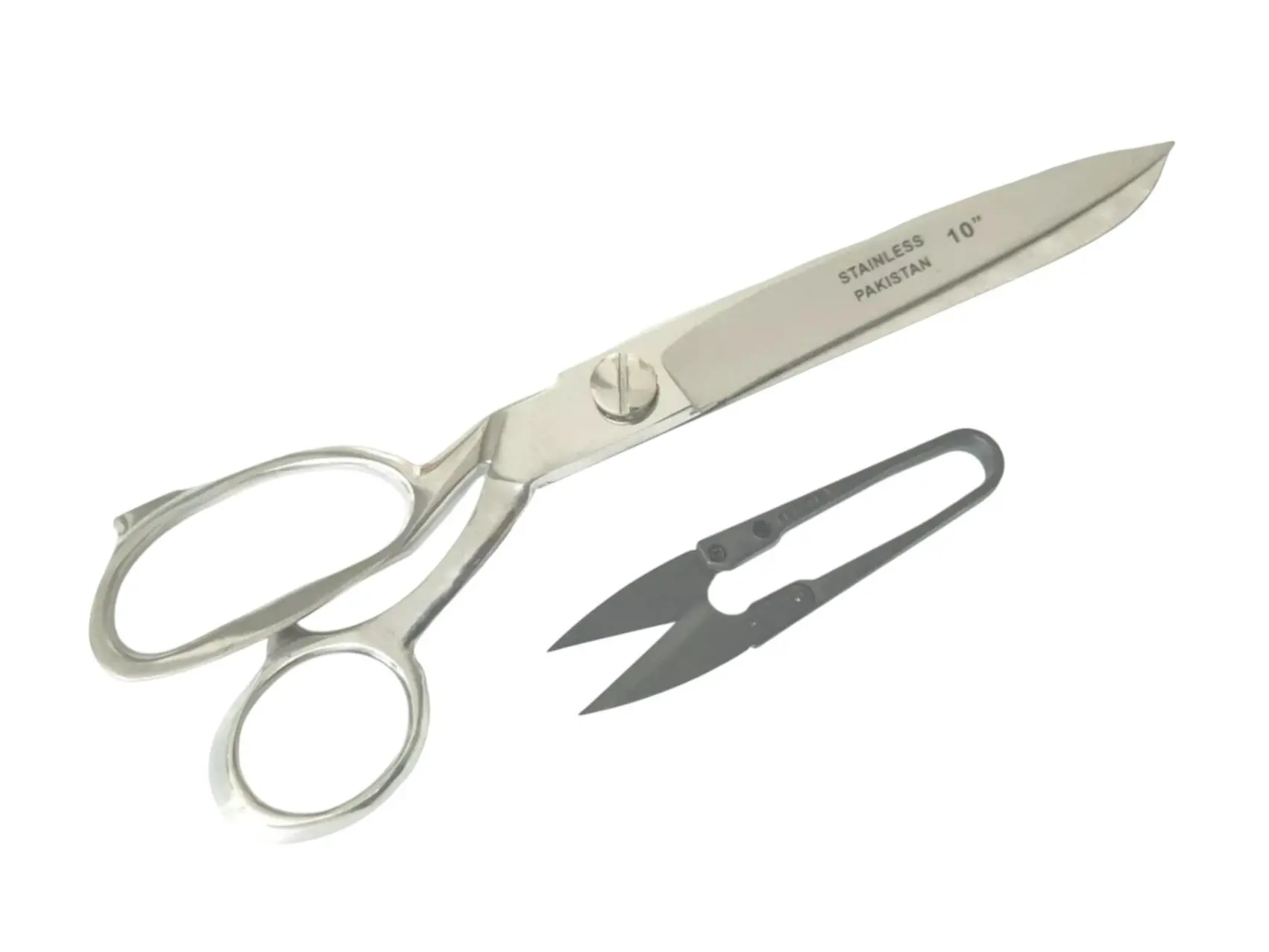 Heavy-Duty 10-in Stainless Steel Fabric Scissors, Professional Sharp Industrial Cutting Tool for Leather, Sewing (Ideal for Dressmakers)