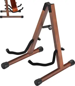 Guitar Stand, Acoustic Guitar Stand, Folding A-Frame Electric Guitar Stand, Wooden Guitar Stands Floor For School Music Program, Concerts & Multiple Users, Easy to Assemble