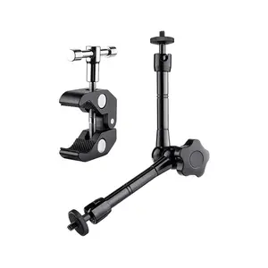 10in Friction Articulating Magic Arm Super Clamp Aluminium Alloy Camera Accessories Camera Desk Mount for DSLR SLR LCD Monitor LED Light Photo Studio