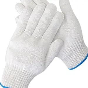 White Gloves - String Knit Bleach 12 Pairs, White with Blue Detail, Comfortable Fit, Durable Design White Gloves - String Knit Bleach 12 Pairs, White with Blue Detail, Comfortable Fit, Durable Design