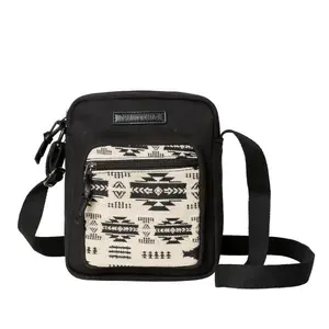 Crossbody Bags For Women Small Travel Purse Adjustable Strap Lightweight Shoulder Bag With Handbag Black Aztec Pattern Handcrafted Bag