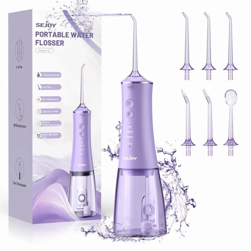 Sejoy Water Dental Flosser Pick for Teeth purple