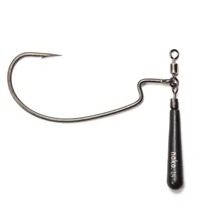 Nako Tungsten Jika Rig 1/8 oz 3/16 oz 1/4 oz 2 Piece Soft Fishing Lure with Offset Shank EWG Worm Hook for Bass Fishing