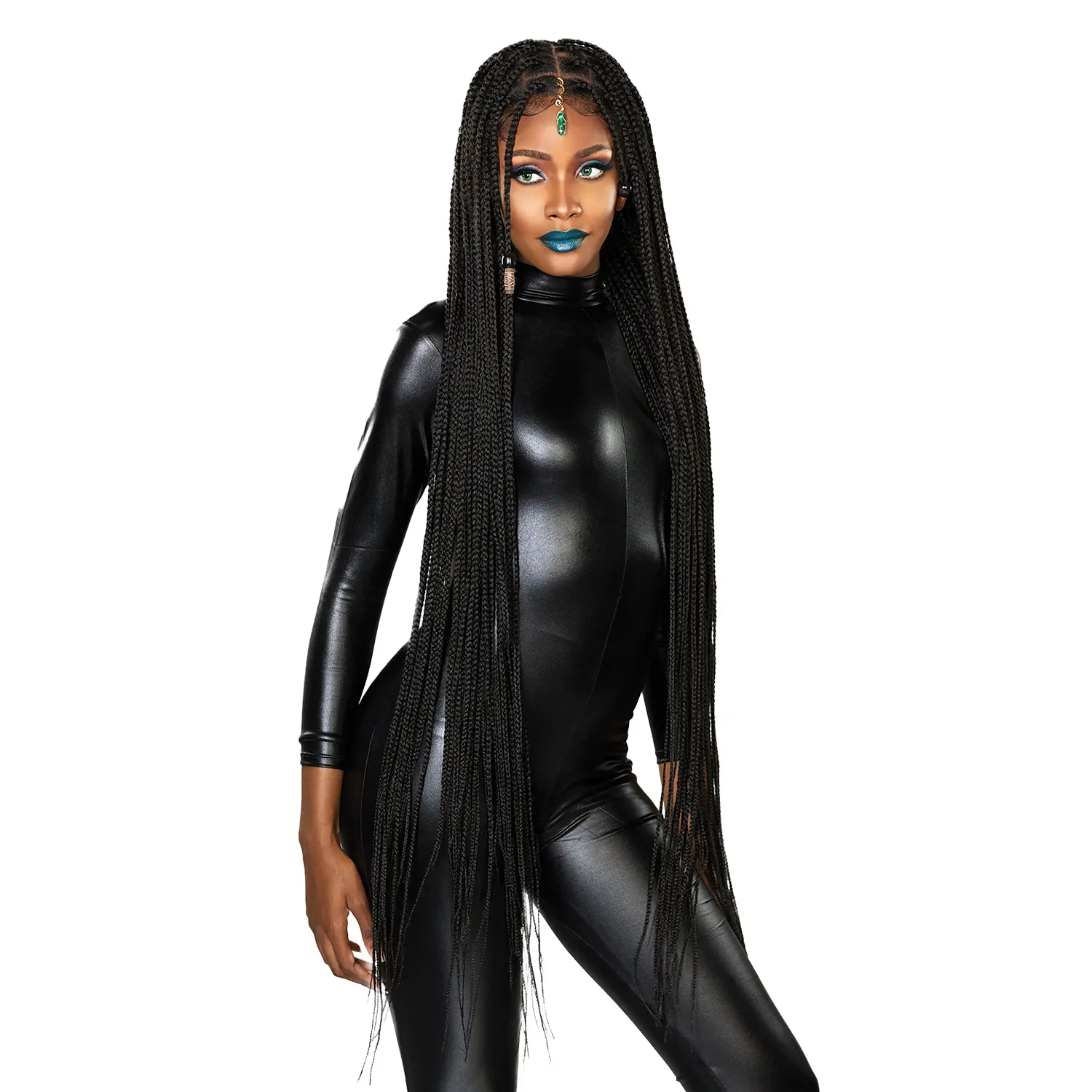 Sensationnel HD Synthetic Braided Lace Front Wig - Strand X No Glue Full Hand-Tied Unit 2, African Braiding Synthetic Lace Front Wig, No Glue Wig, Synthetic Braided Wig