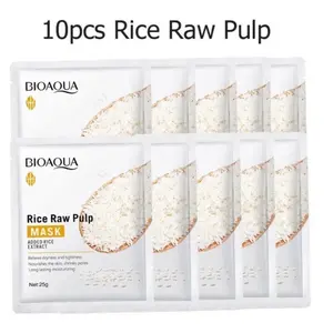 10pcs Raw rice pulp-Silk amino acid-hyaluronic acid-facial sheet mask- KOREAN SKINCARE