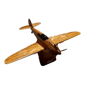 P40 Warhawk Mahogany Wood Desktop Airplane Model
