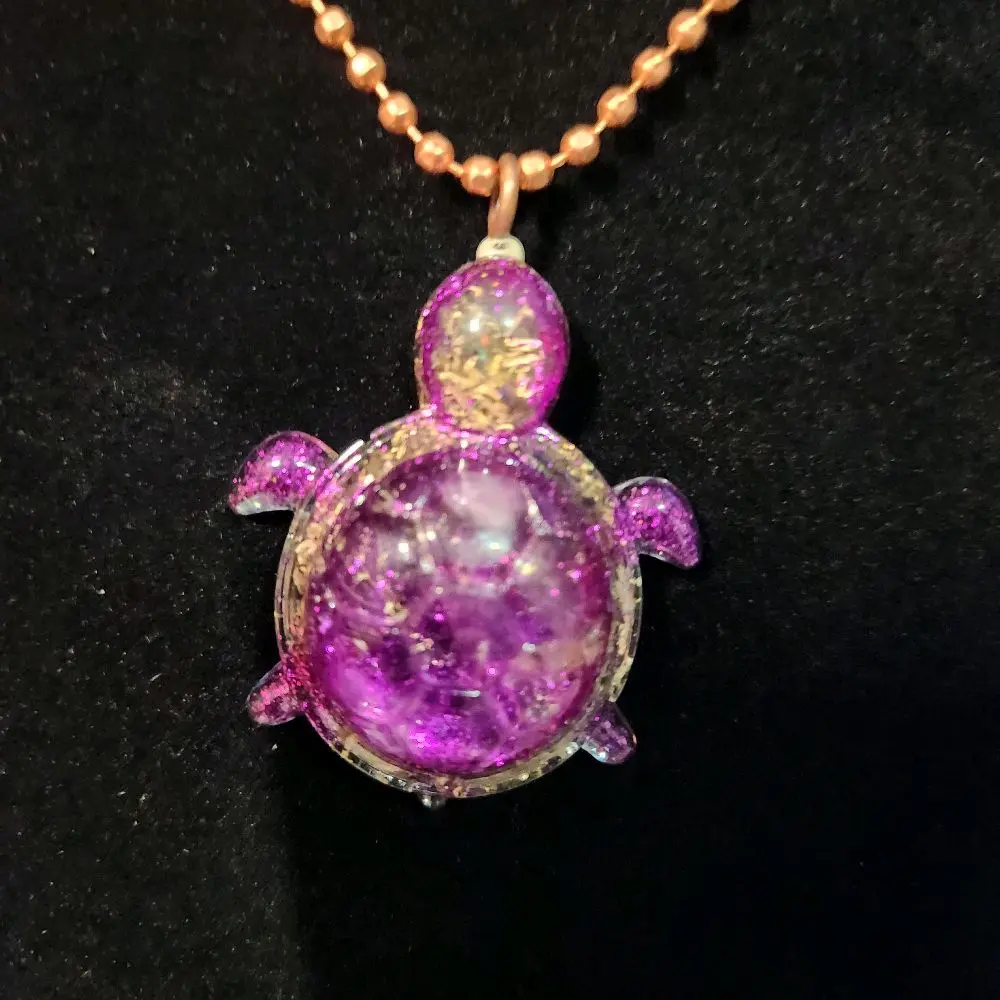 Orgone InnerG Turtle Pendant & Copper Necklace EMF Radiation Protection Orgonite Design Stylish Functional Accessory