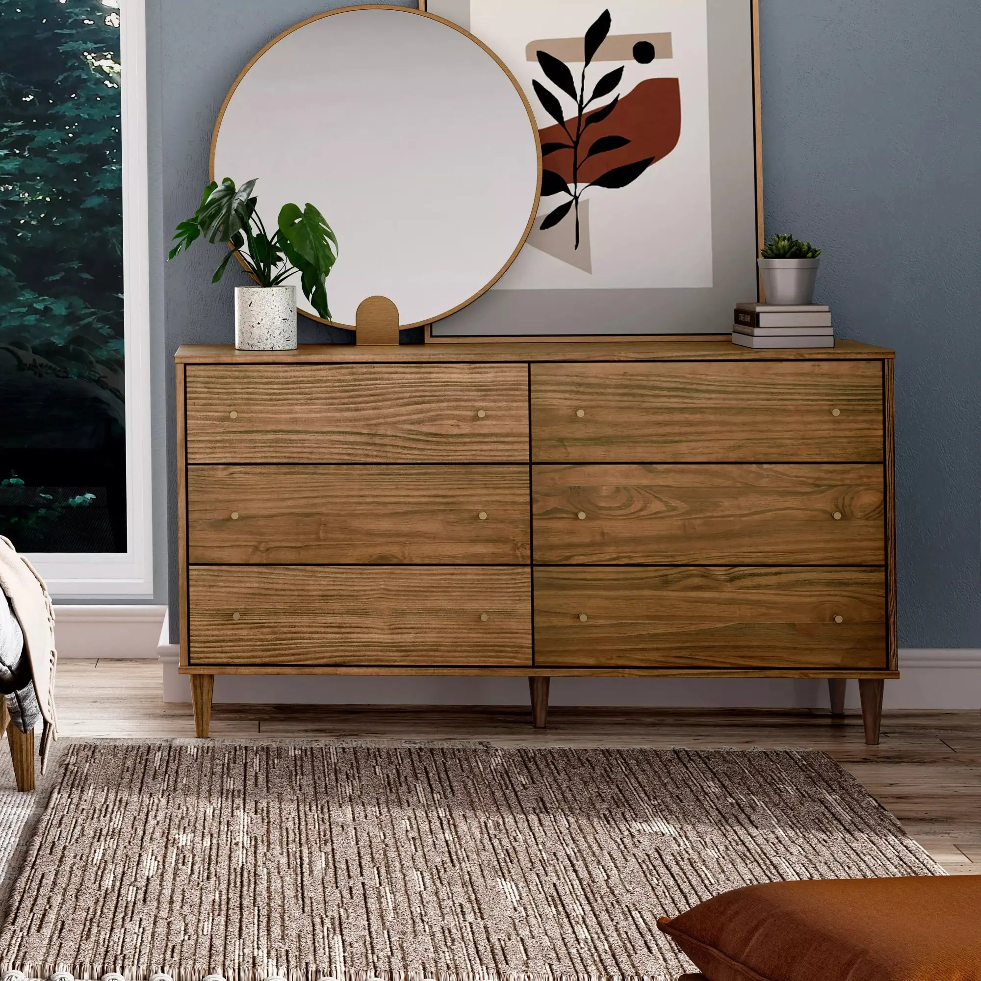 Mid Century 6-Drawer Dresser