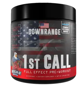Downrange Supplements 1st CALL Pre-Workout 30 Servings - Citrulline Malate, Caffeine Matrix, Beta-Alanine, Dynamine, FitNox, Alpha GPC Edible Fitness