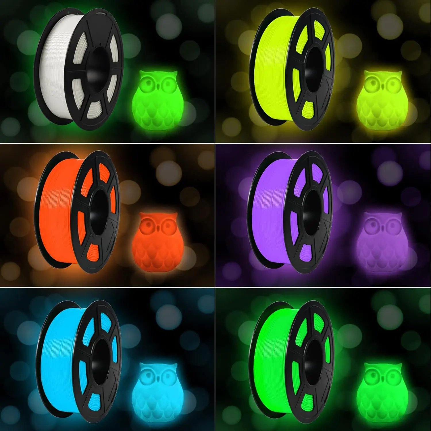 Glow in dark PLA Filament,250g(8.8oz) Gradient 3D Printer Filament Color Change and blue green purple, 3D Printer Accessories for Home & Office